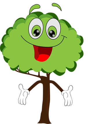 Ein Baum als Comicfigur