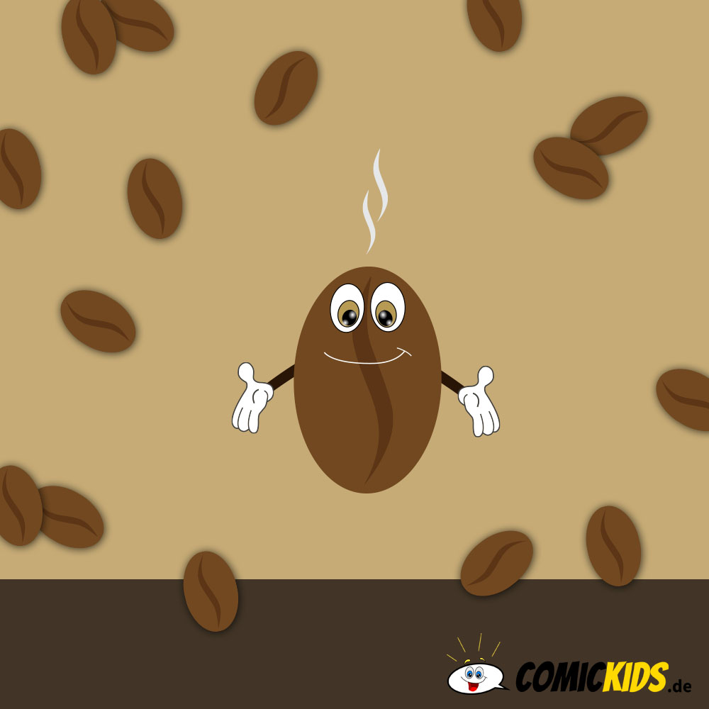 Kaffeebohne als Comicfigur