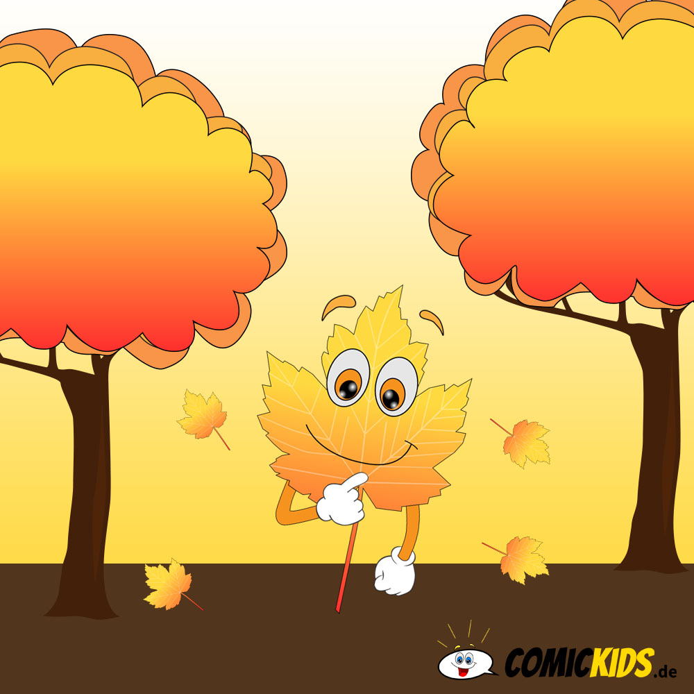 Ein Blatt als Comicfigur