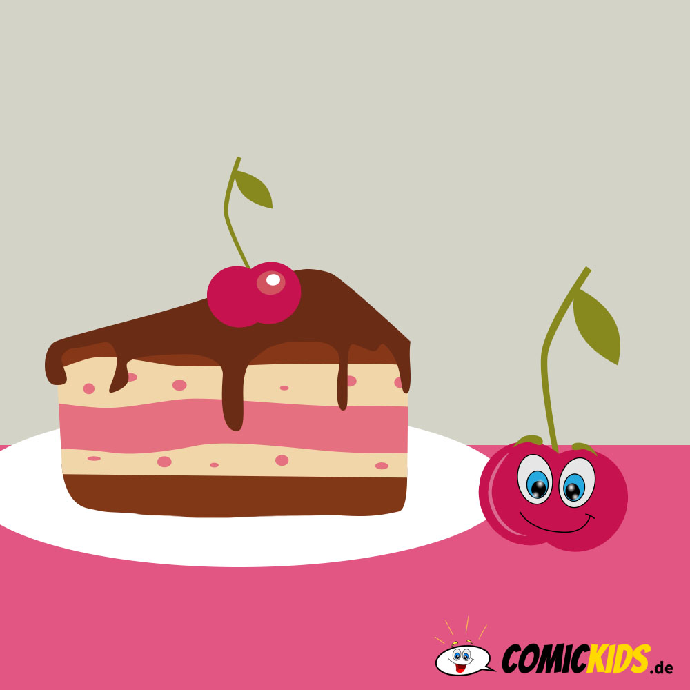 Kirsche als Comicfigur