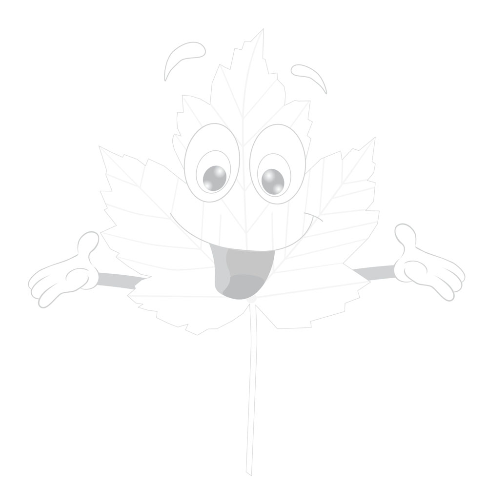 Malvorlage mit einem Blatt