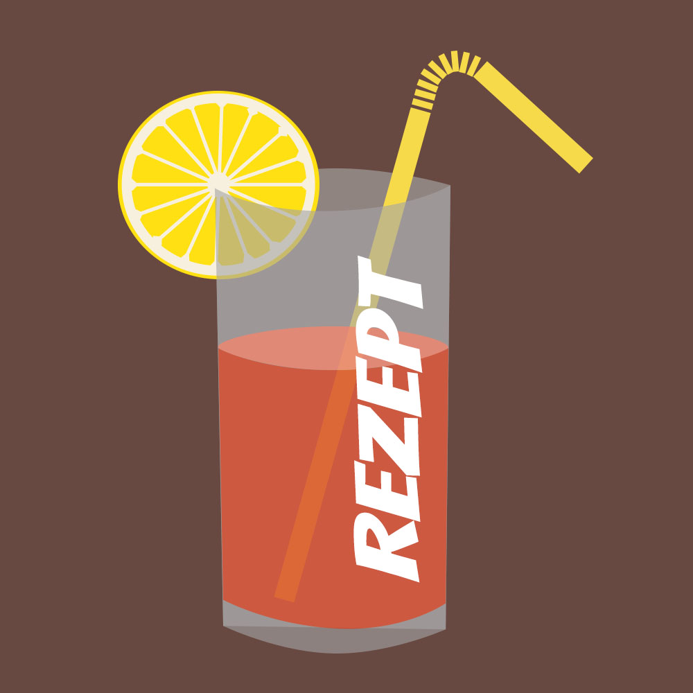 Cocktail gezeichnet.