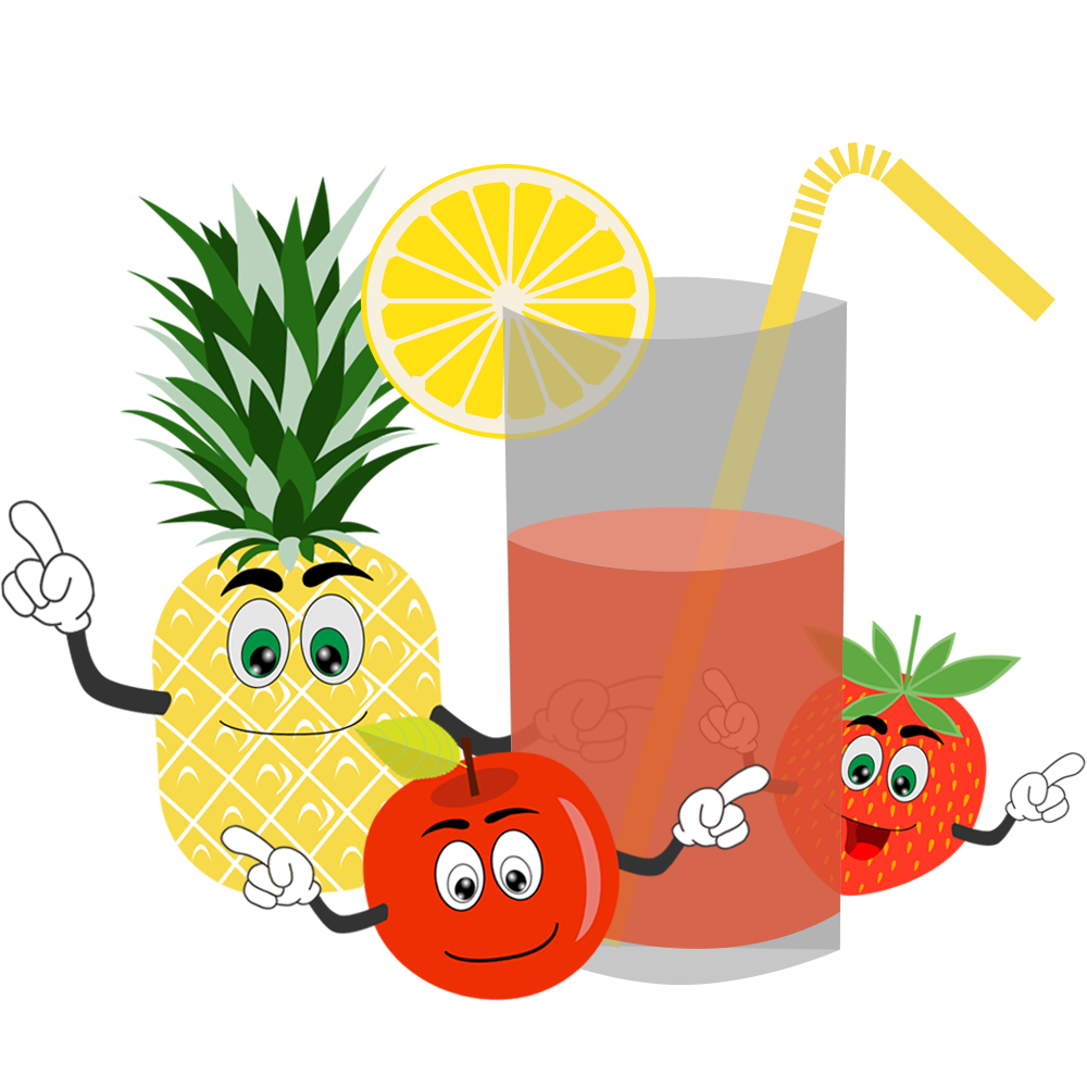 Die FruchtKids und ein Kindercocktail.