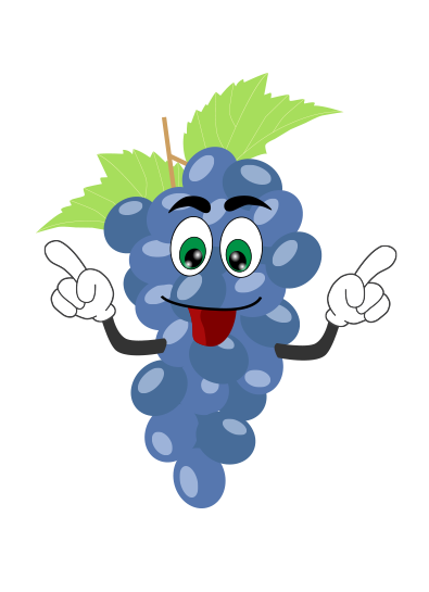 Traubenstaude als Comicfigur