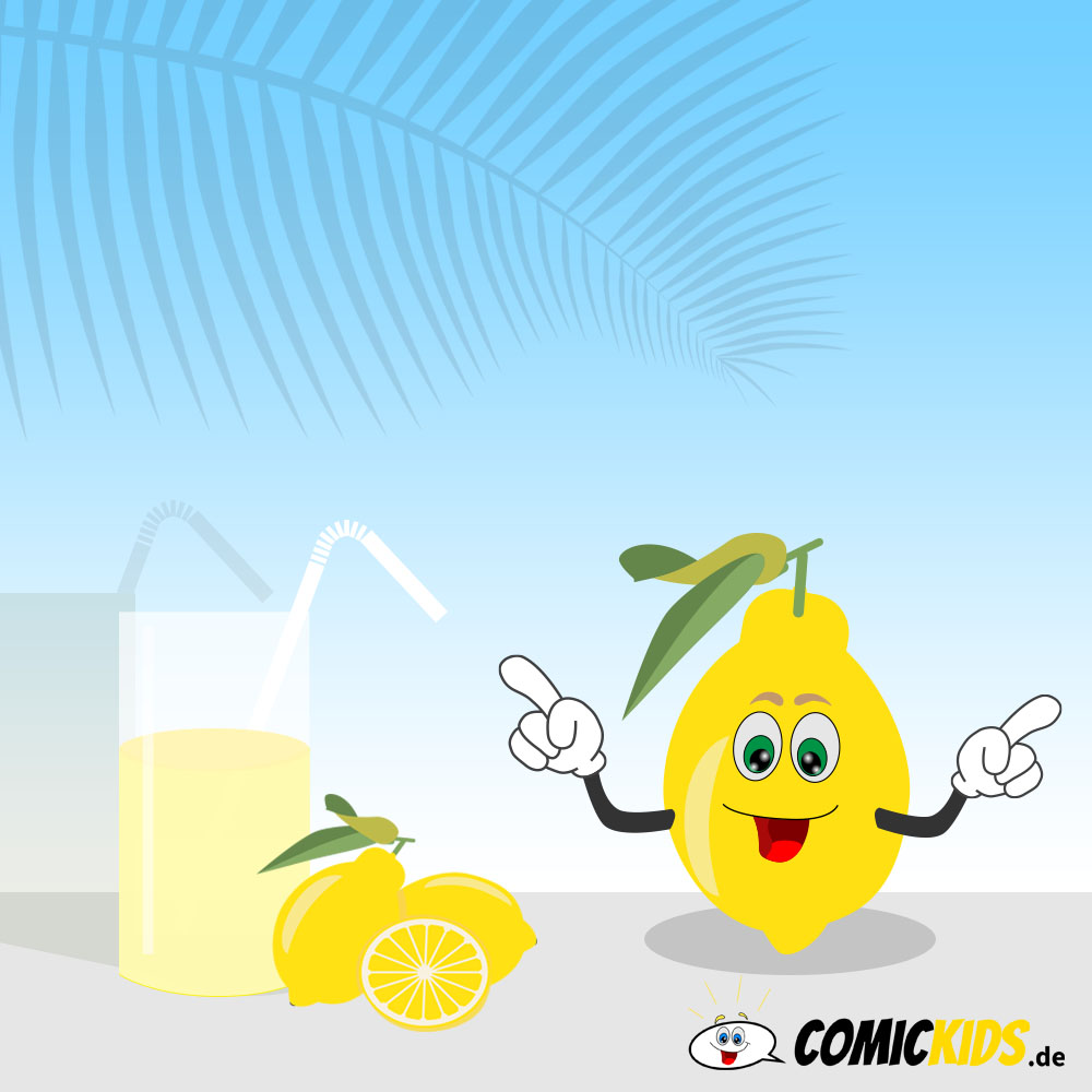 Zitrone als Comicfigur