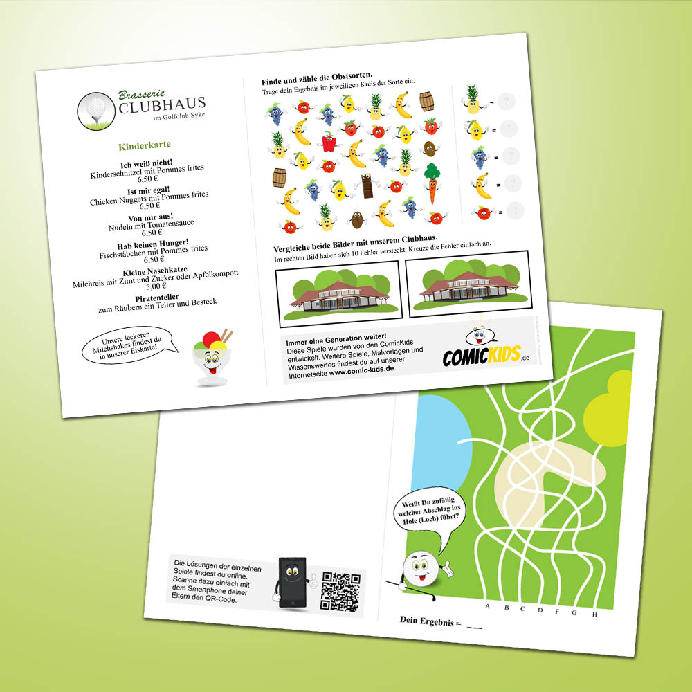 Spiel der Speisenkarte