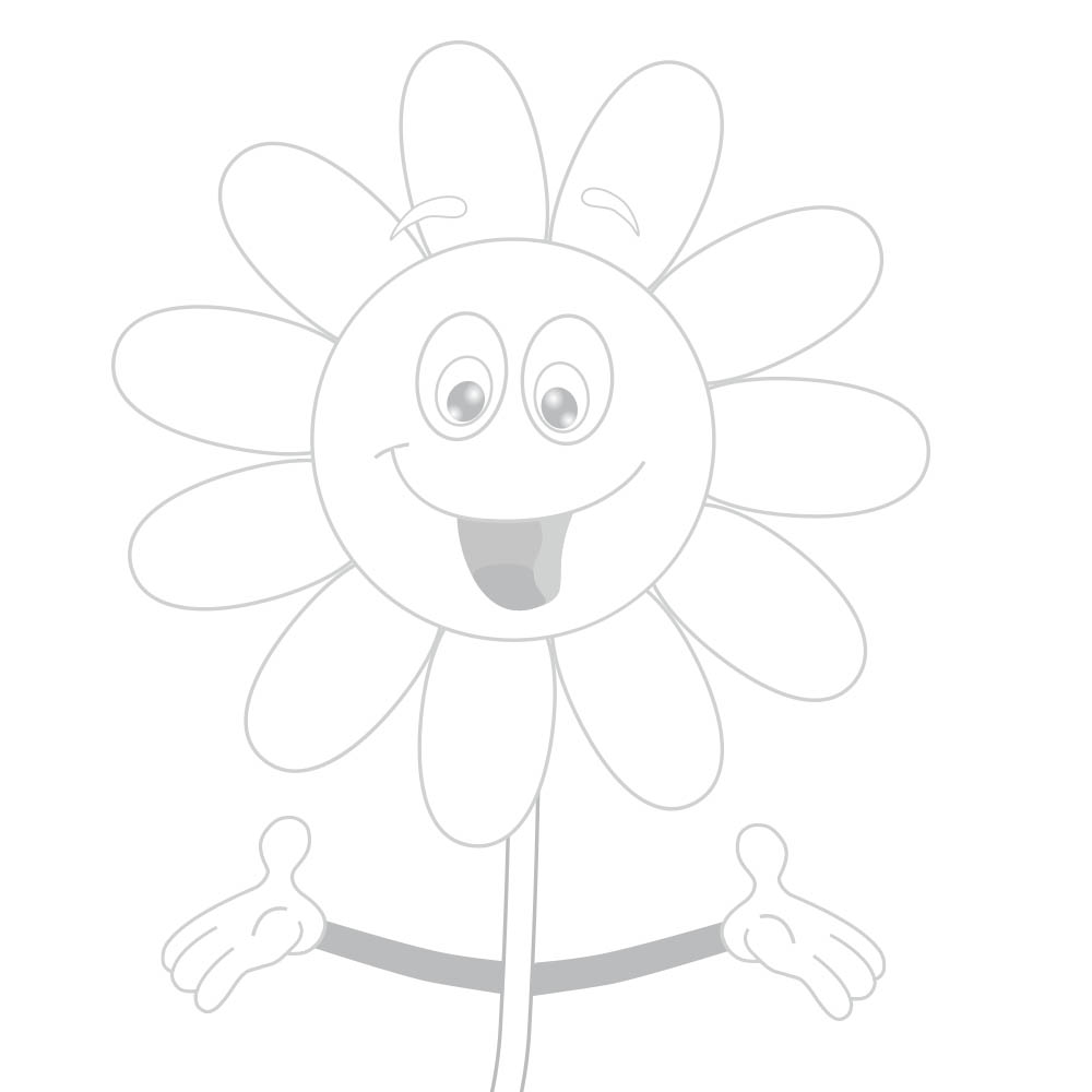 Malvorlage mit einem Blumi